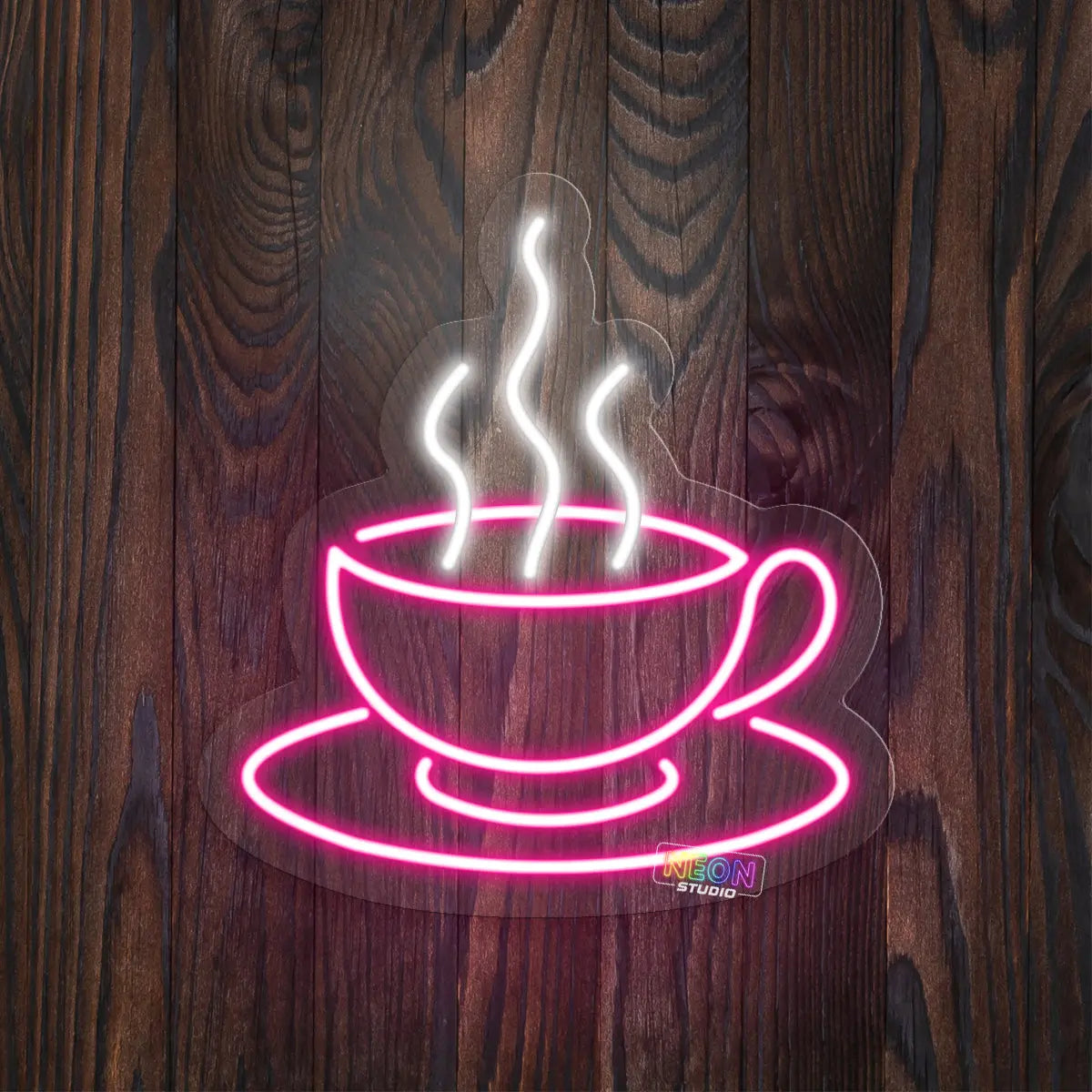 Steaming Hot Cup of Coffee neon sign