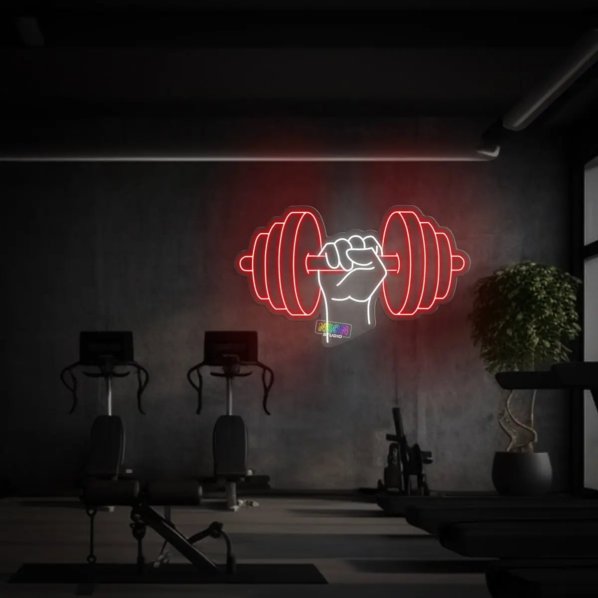 The Dumbbell! neon sign