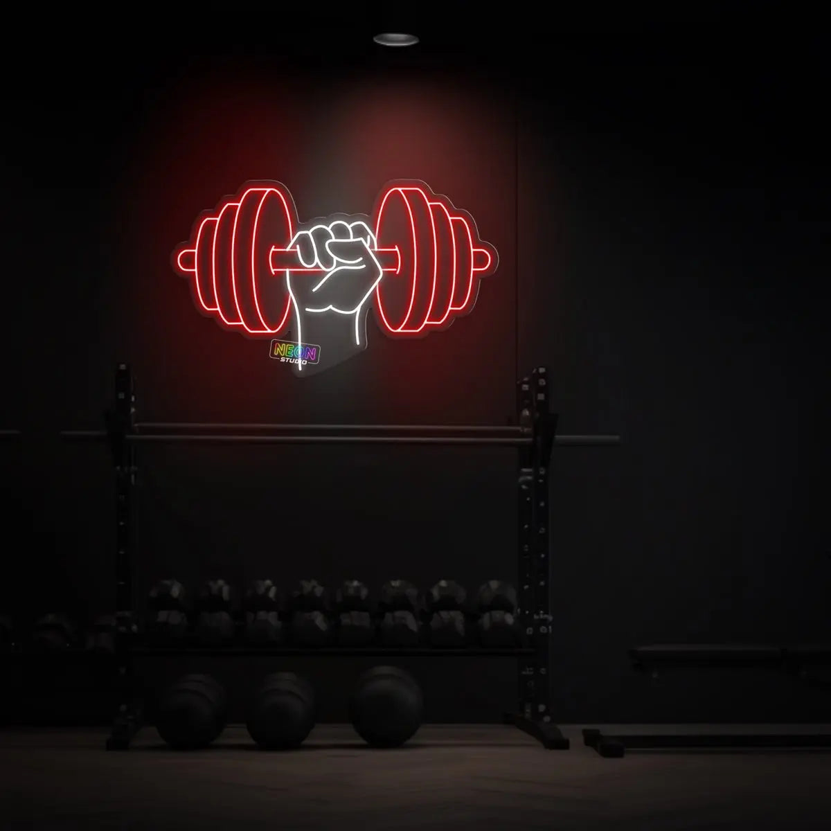 The Dumbbell! neon sign