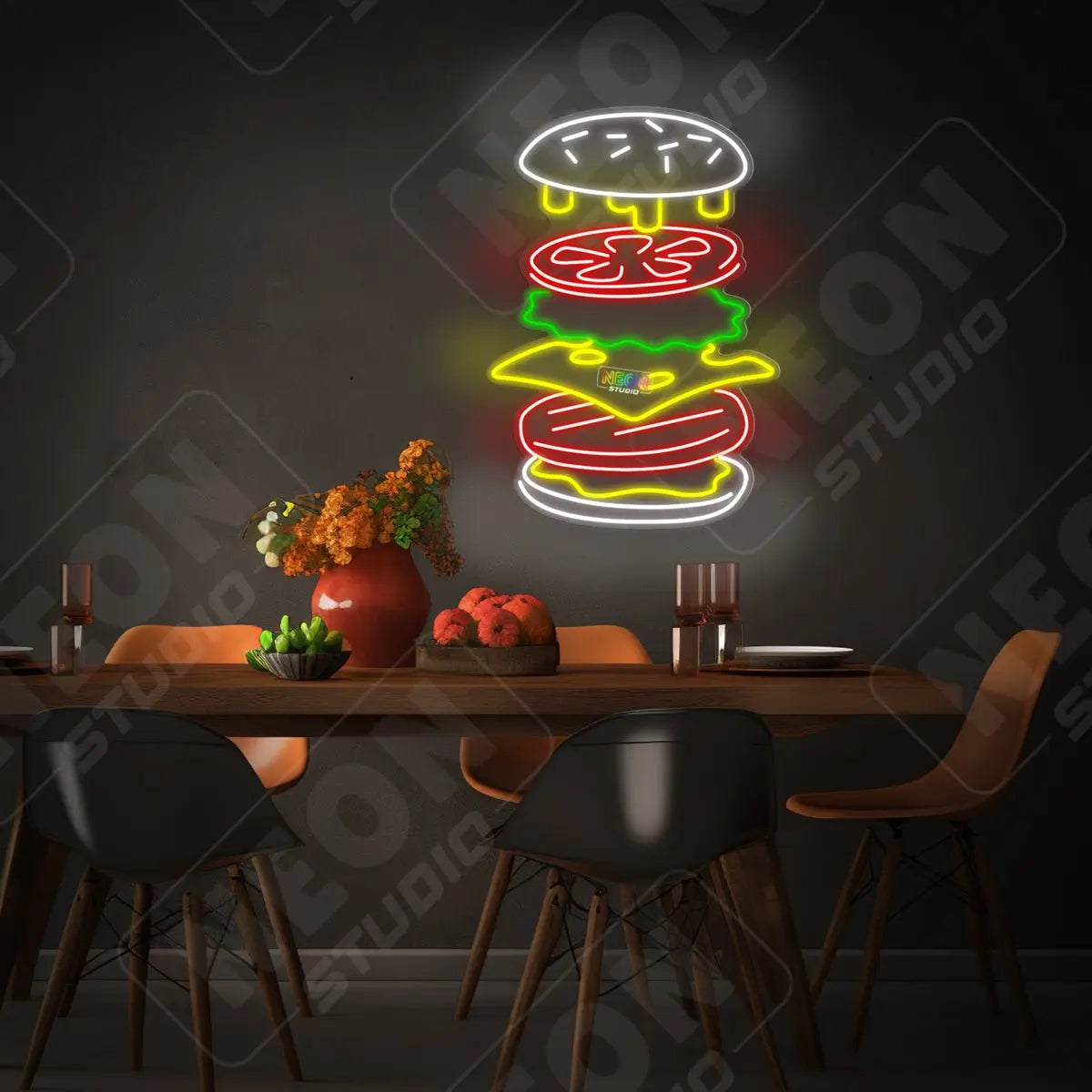 The Perfect Burger neon sign