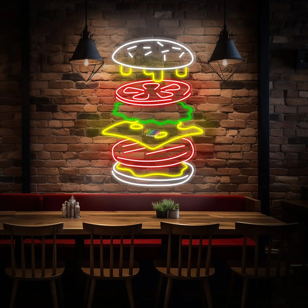 The Perfect Burger neon sign