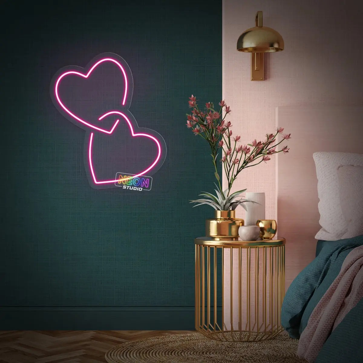 The Two Hearts neon sign