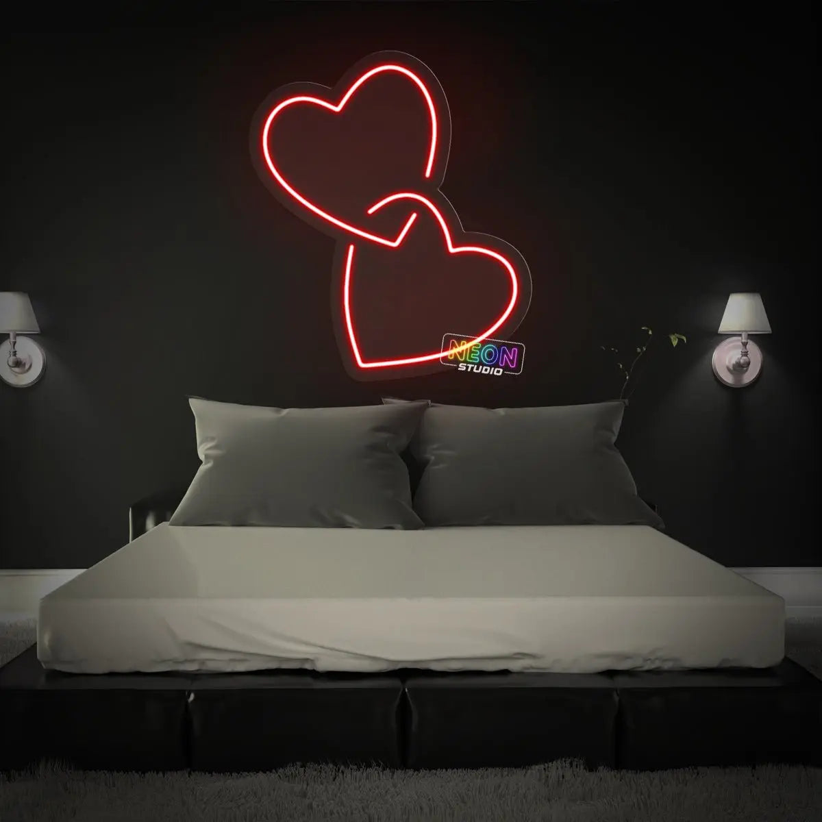 The Two Hearts neon sign