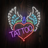 Wing Heart With Tattoo Text neon sign