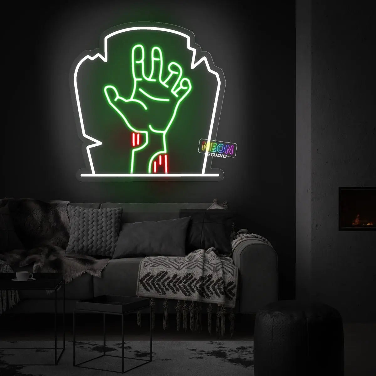 Zombie Awakes neon sign