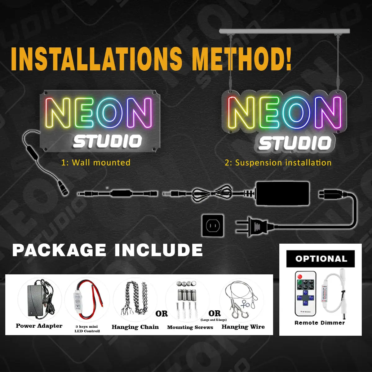 Bat and moon neonskylt