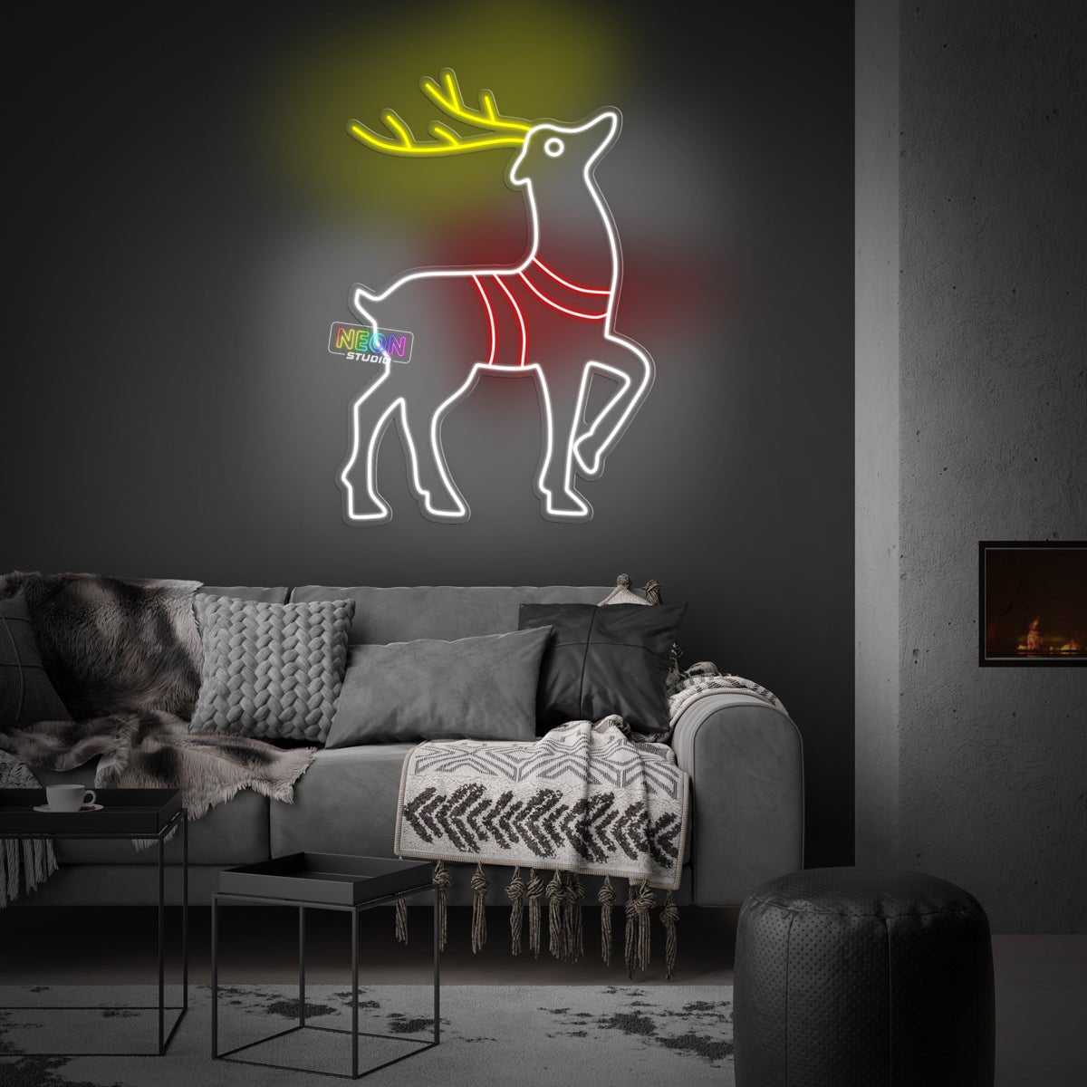 Christmas Gazelle neonskylt