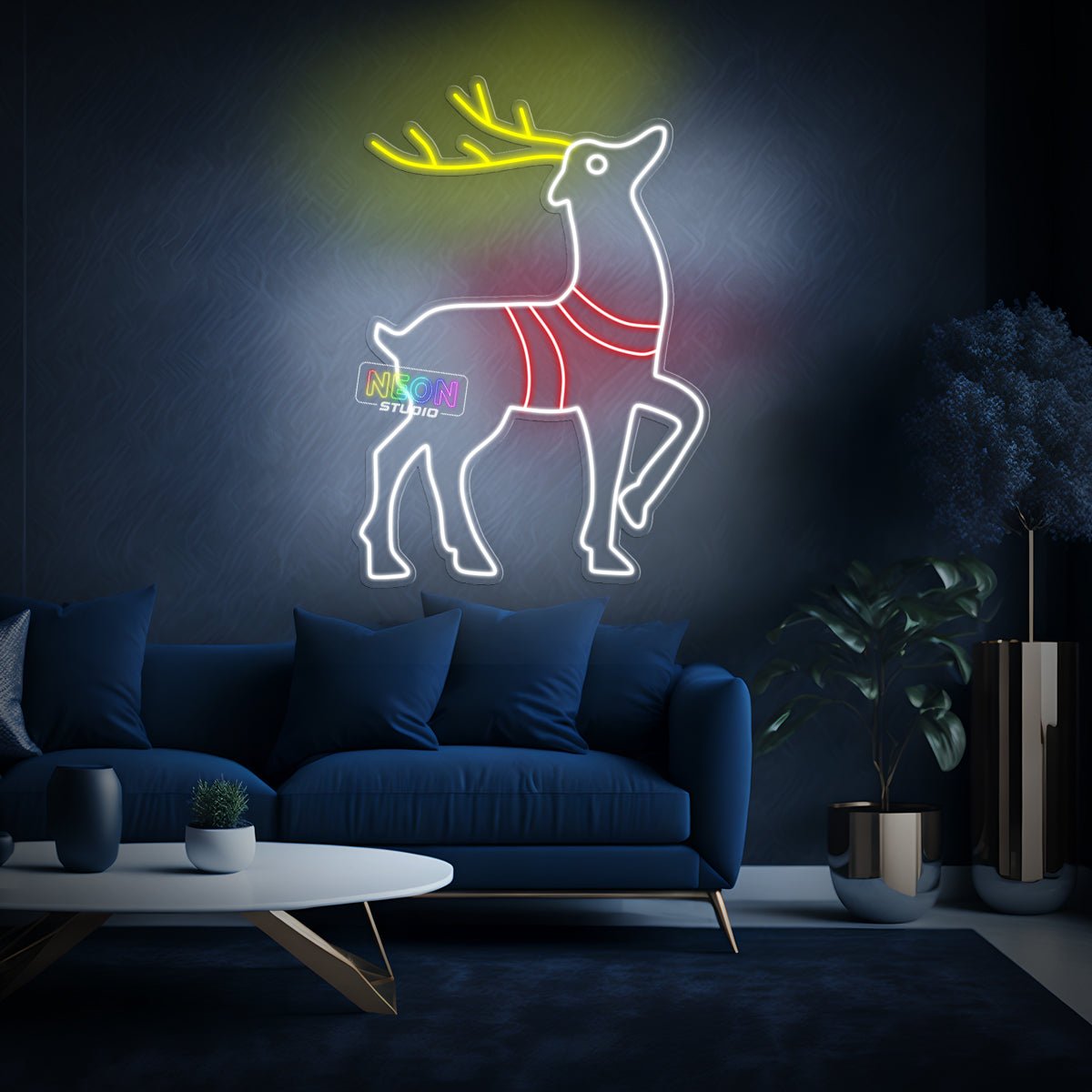Christmas Gazelle neonskylt