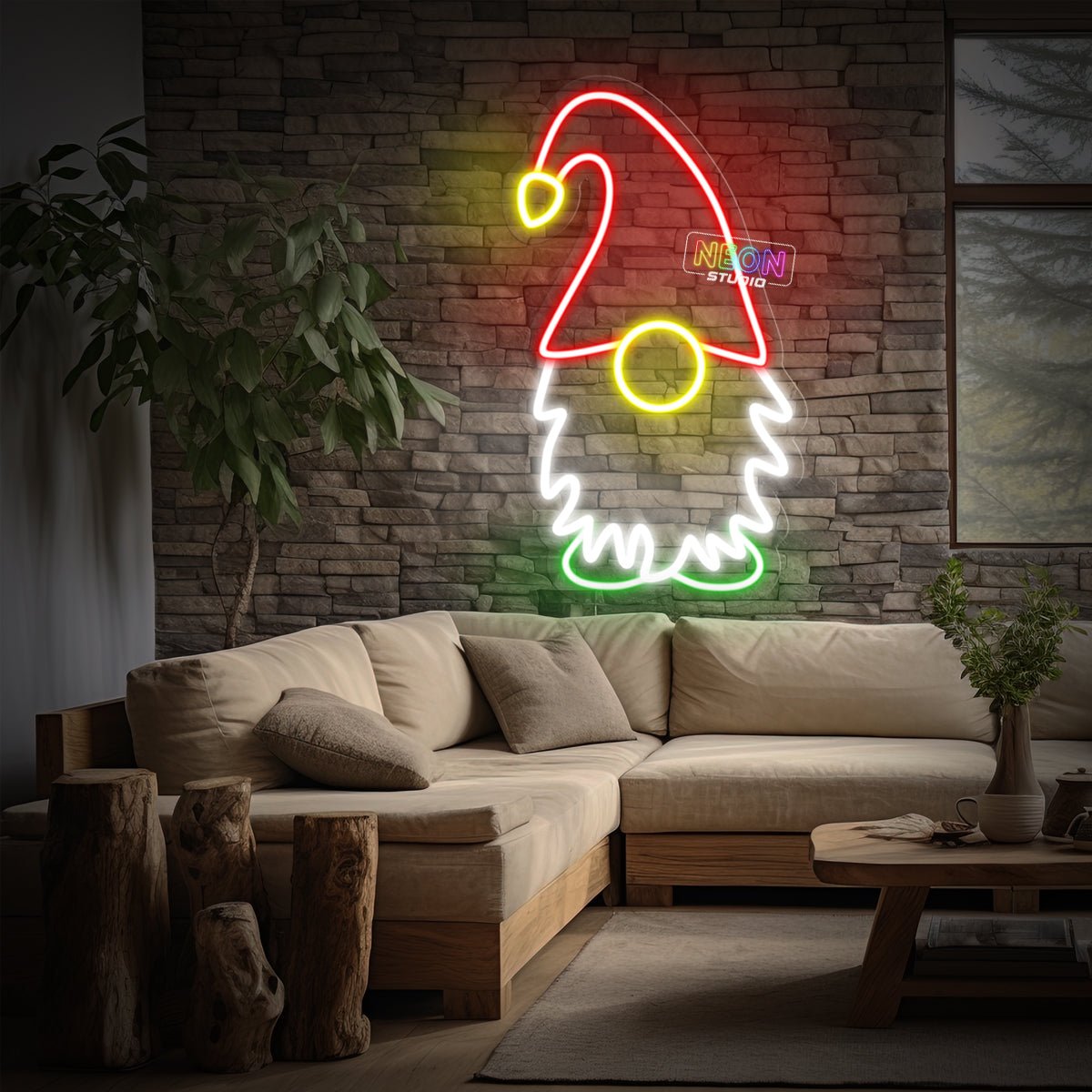Christmas gnome neonskylt