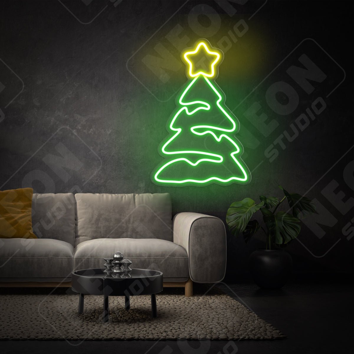 Christmas tree neonskylt