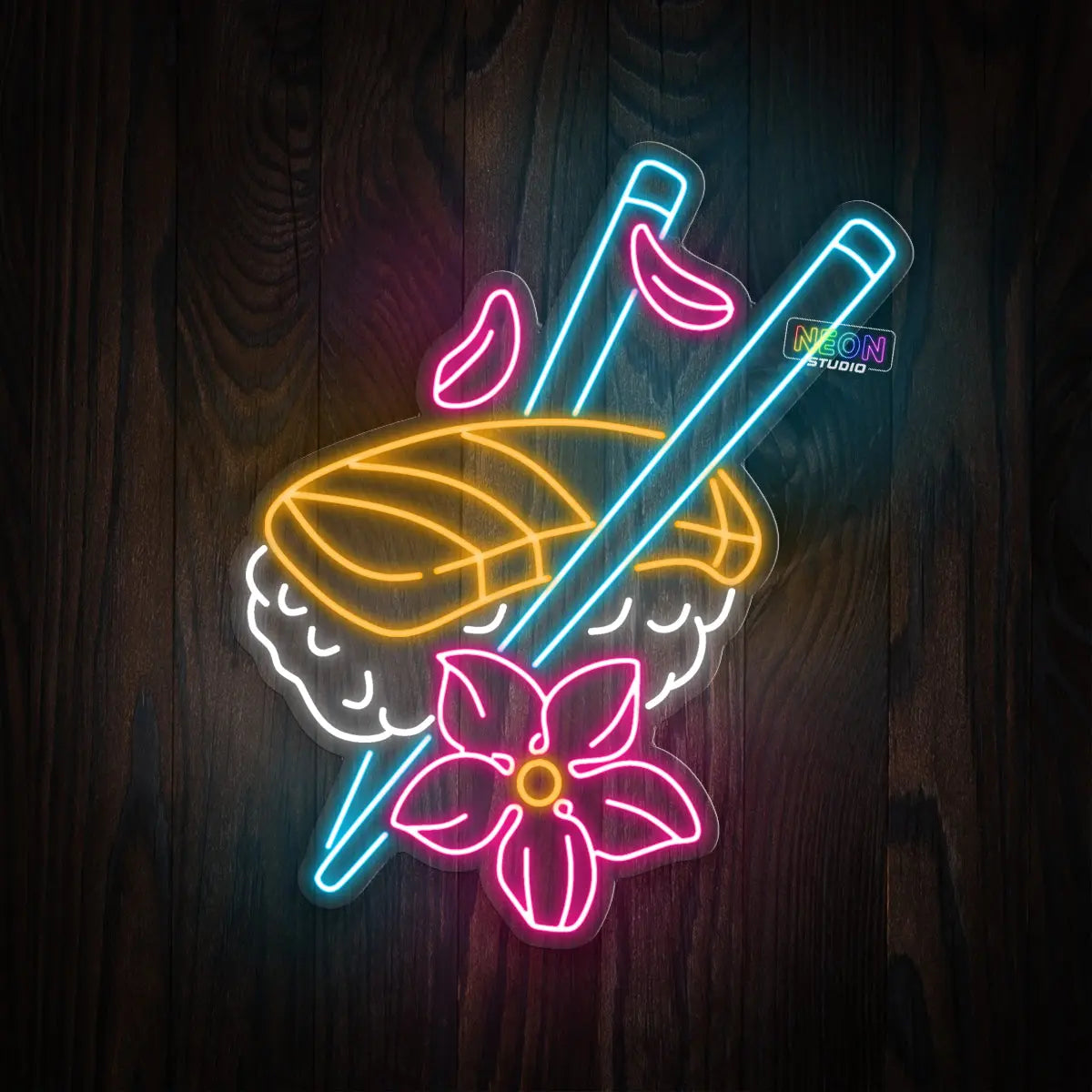 Colorful and cute Sushi neonskylt