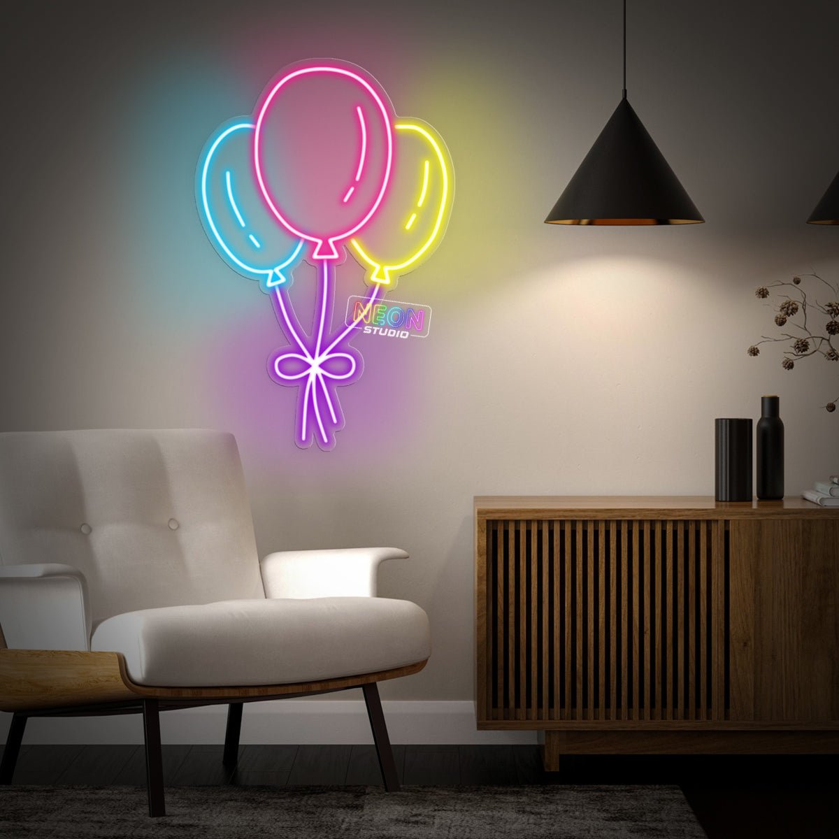 Colorful Balloons neonskylt