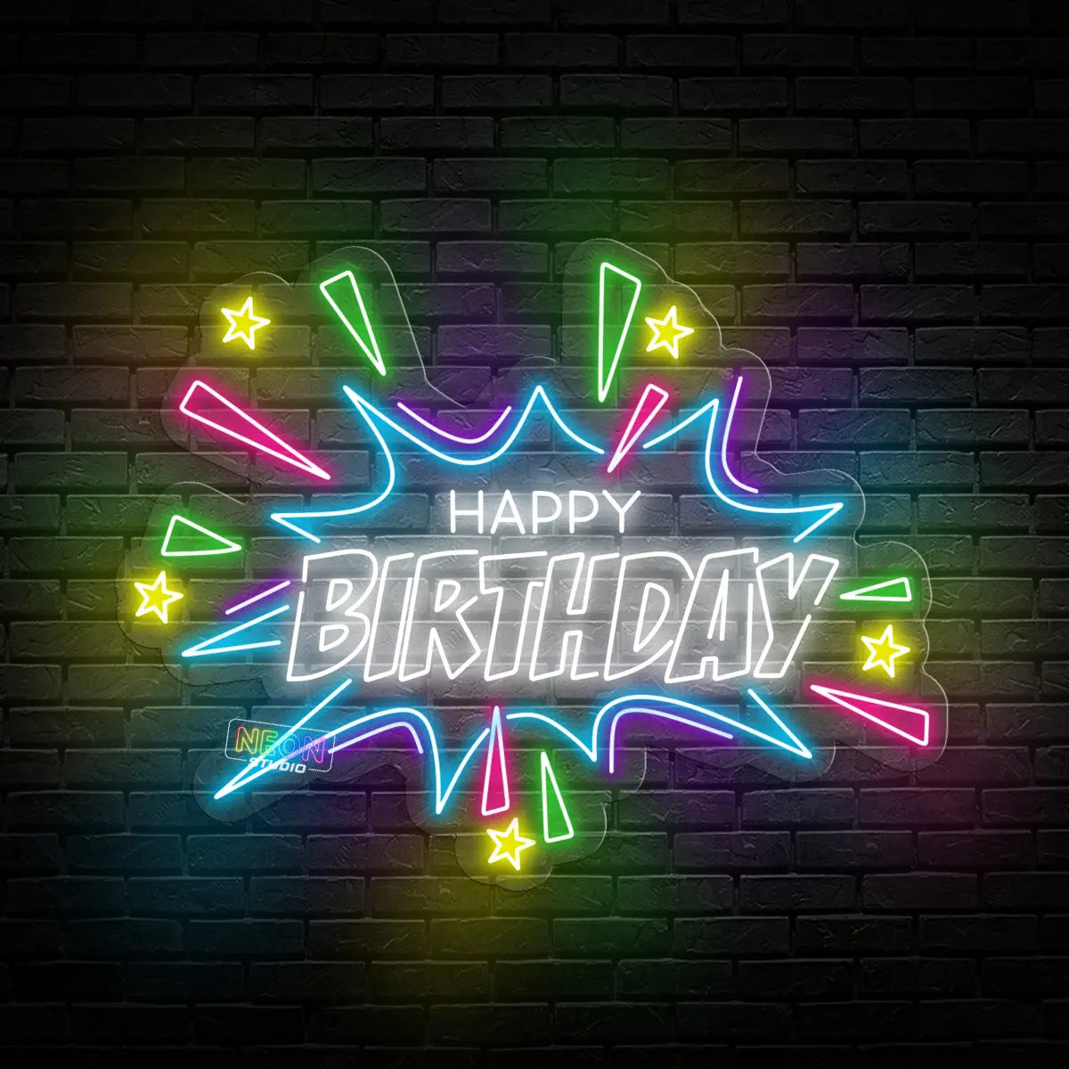 Colorful Birthday Celebration Neon neonskylt