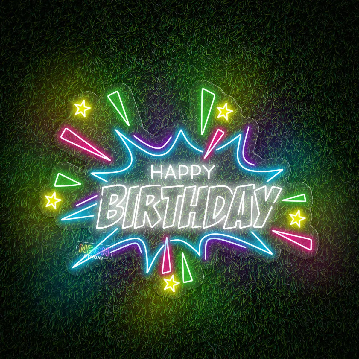 Colorful Birthday Celebration Neon neonskylt