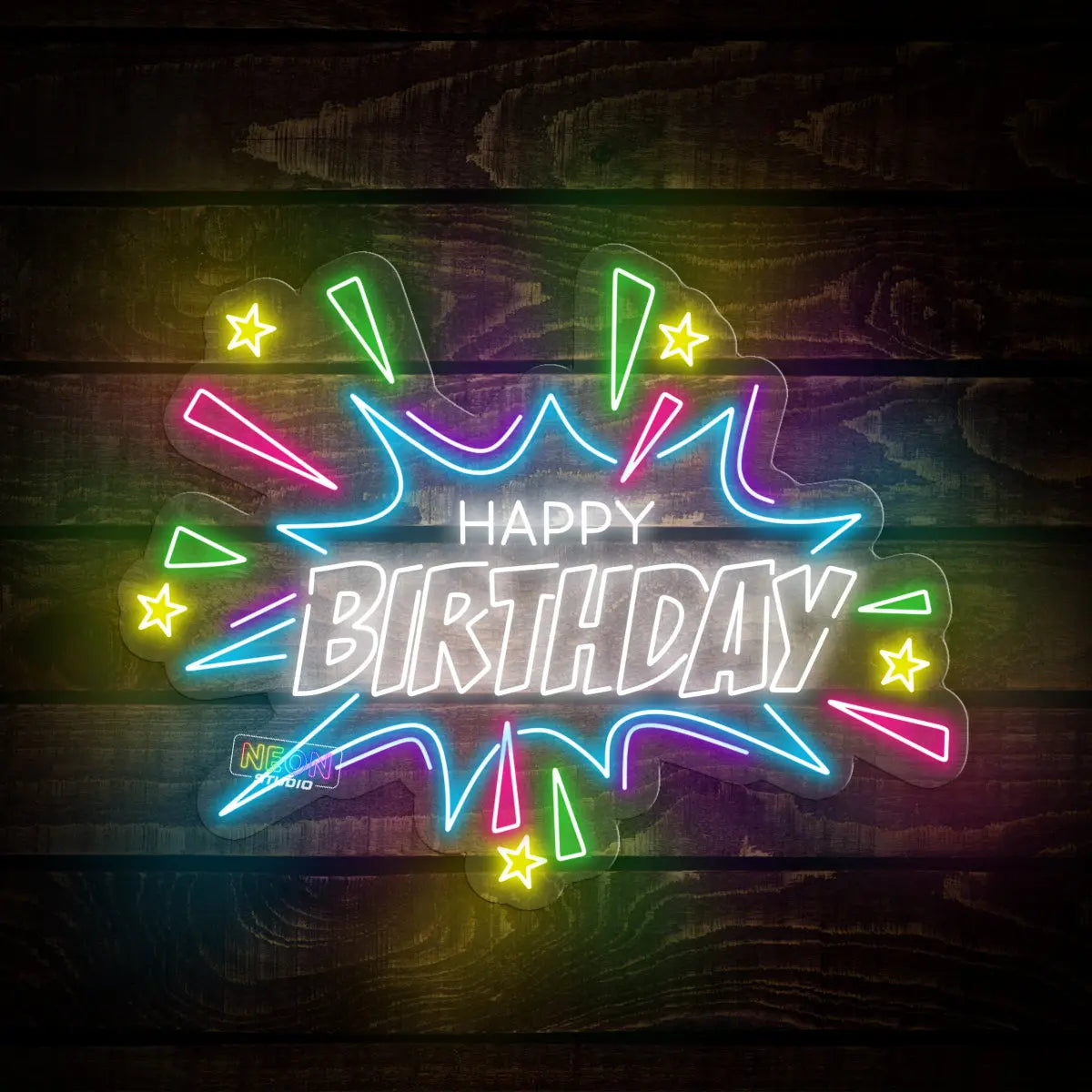 Colorful Birthday Celebration Neon neonskylt