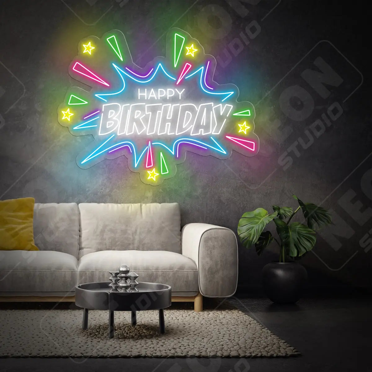 Colorful Birthday Celebration Neon neonskylt