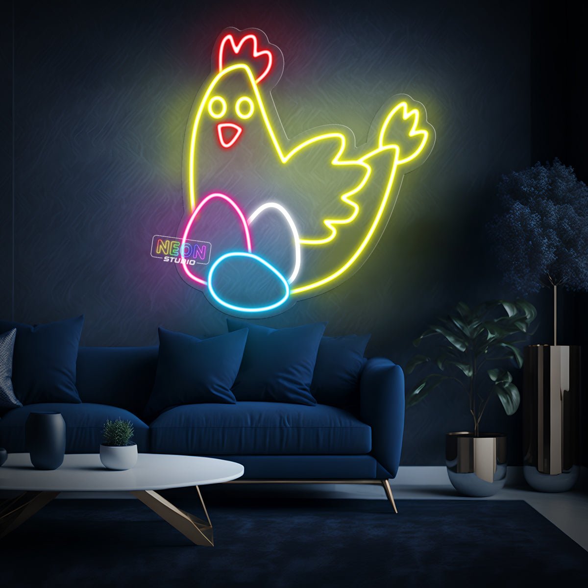 Easter Chicken and egg neonskylt