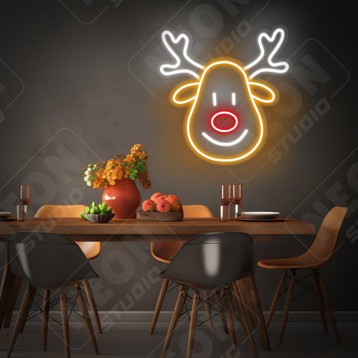 Happy Deer neonskylt