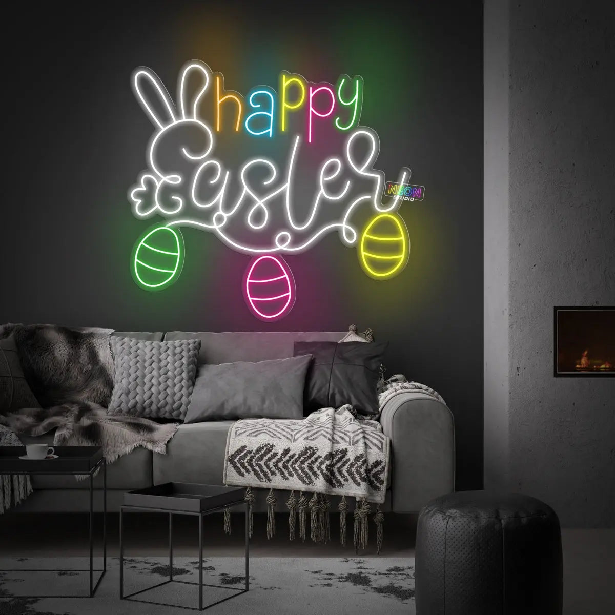 Happy Easter neonskylt