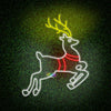 Running Christmas Gazelle neonskylt