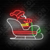 Santa Claus on sleigh neonskylt