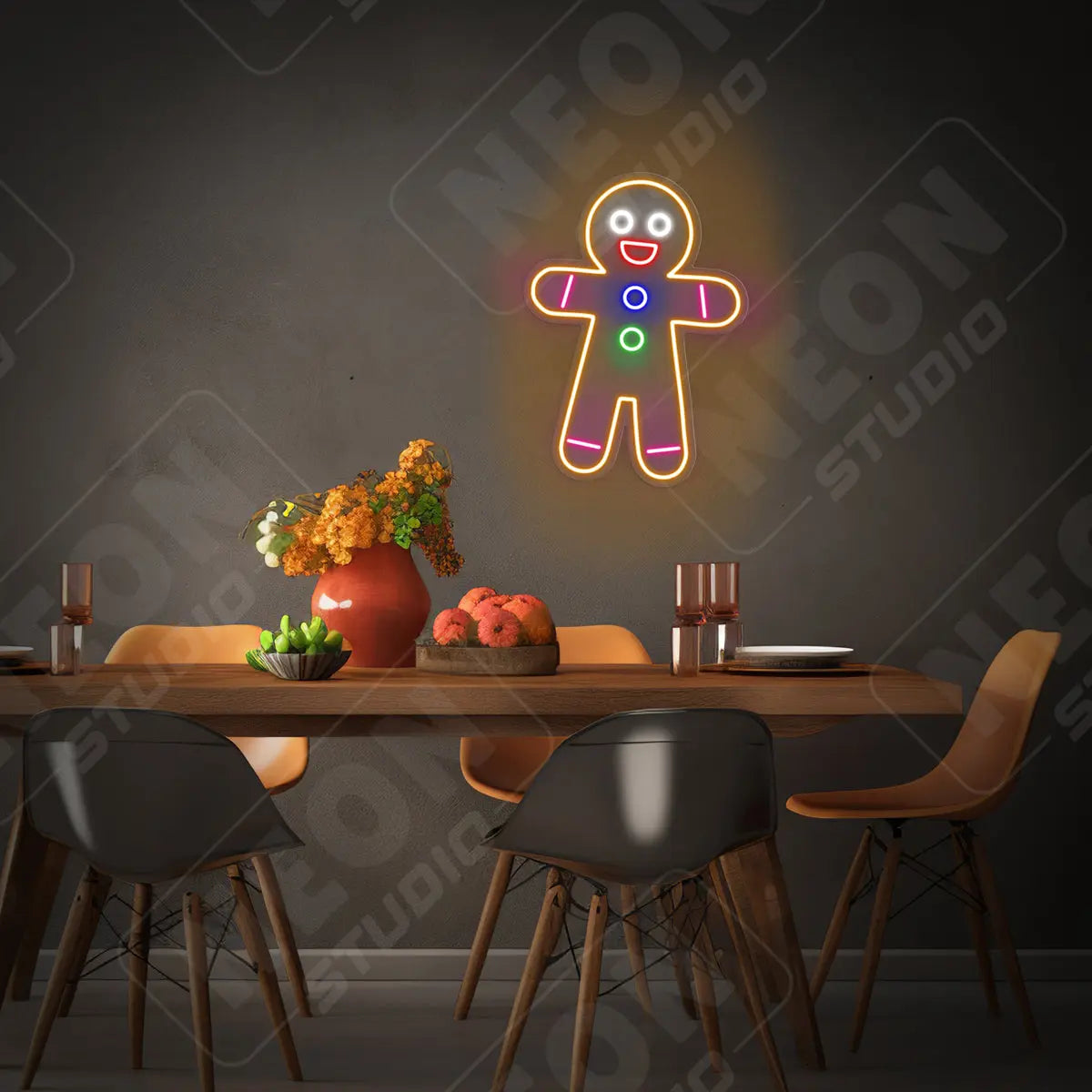 The gingerbread man neonskylt