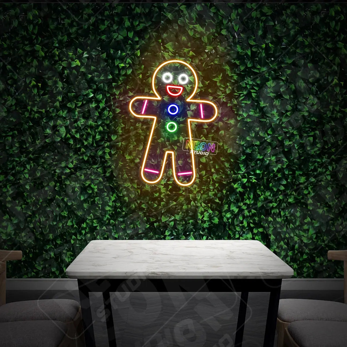 The gingerbread man neonskylt