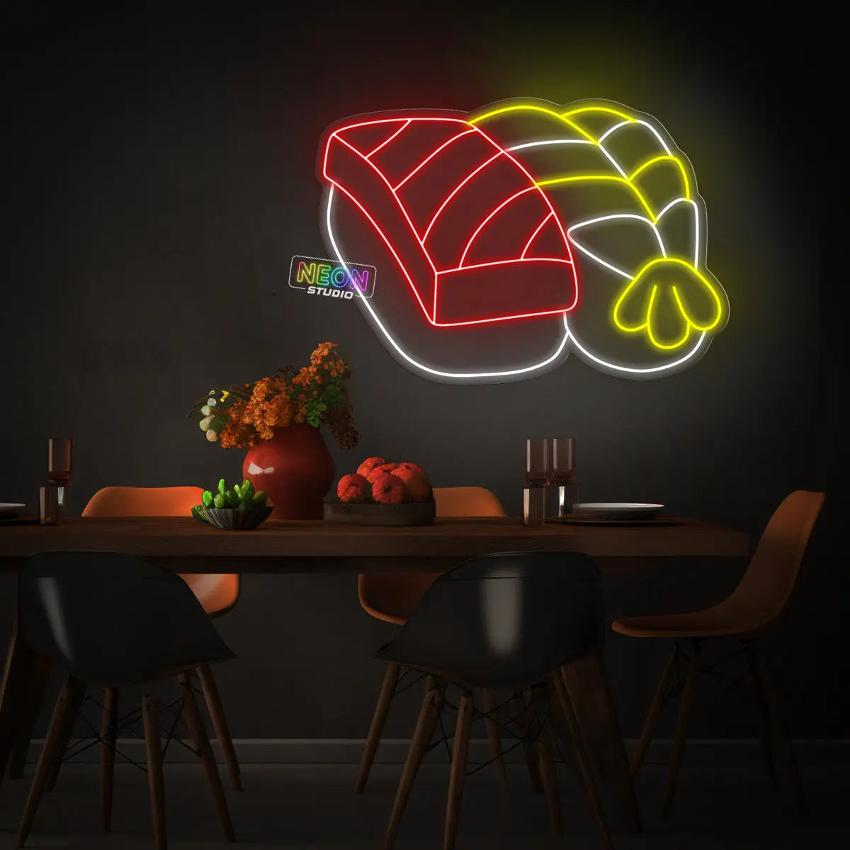 Two Sushis neonskylt